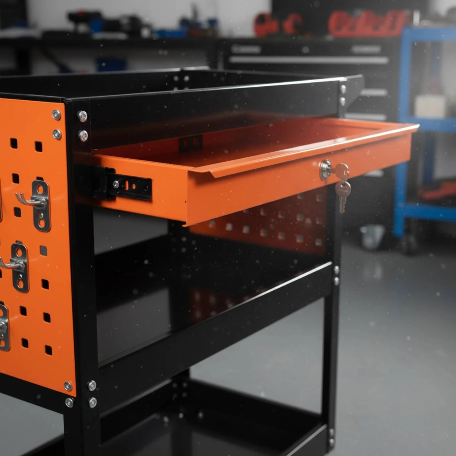 carrello-portautensili-con-cassetti-e-pannelli-forati-carrello-multiuso-con-ruote-nero-e-arancione