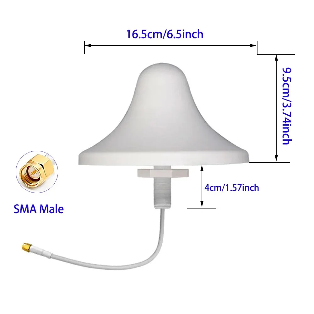 433MHz Omni-Directional Ceiling Mount Dome Antenna Mounting Long Distance Extender Up to 150m Mobile Phone Signal Booster SMA