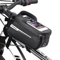 1.5L Top Tube Bag Frame Front Tube Cycling Bag Waterproof Phone Case Touch Screen Light Baffle Earphone Hole Bike Frame Pouch