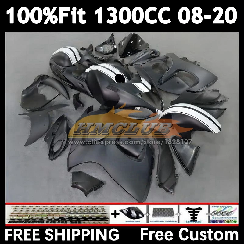 Body For SUZUKI Hayabusa GSXR1300 08 09 10 11 12 13 38No.24 Flat black GSX-R1300 GSXR 1300 14 2015 2016 2017 2018 2019 Fairing