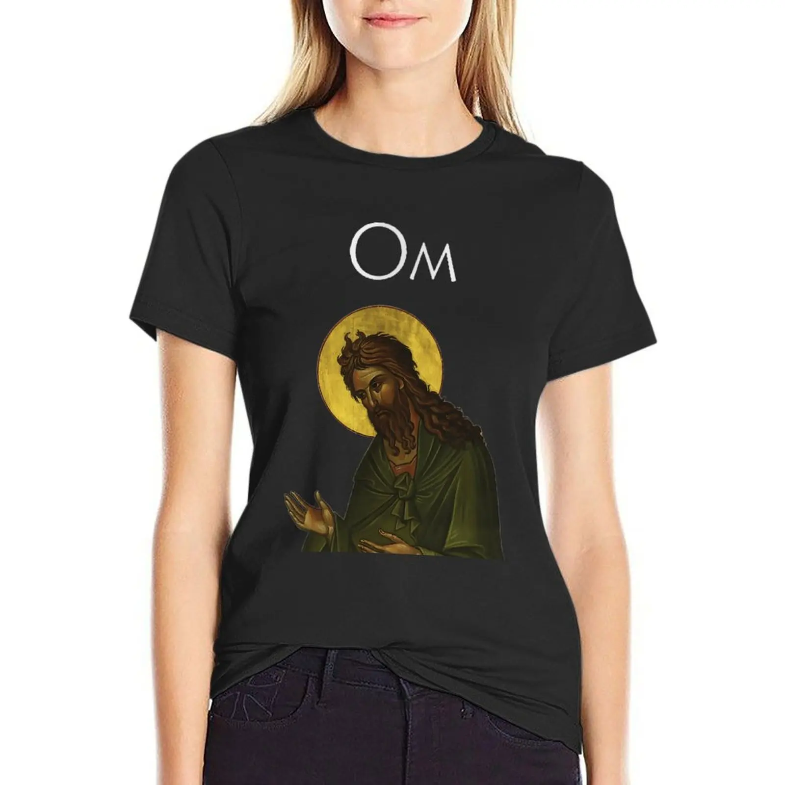 

OM band Classic T-Shirt cute tops hippie clothes sweat animal prinfor t-shirt dress for Women long