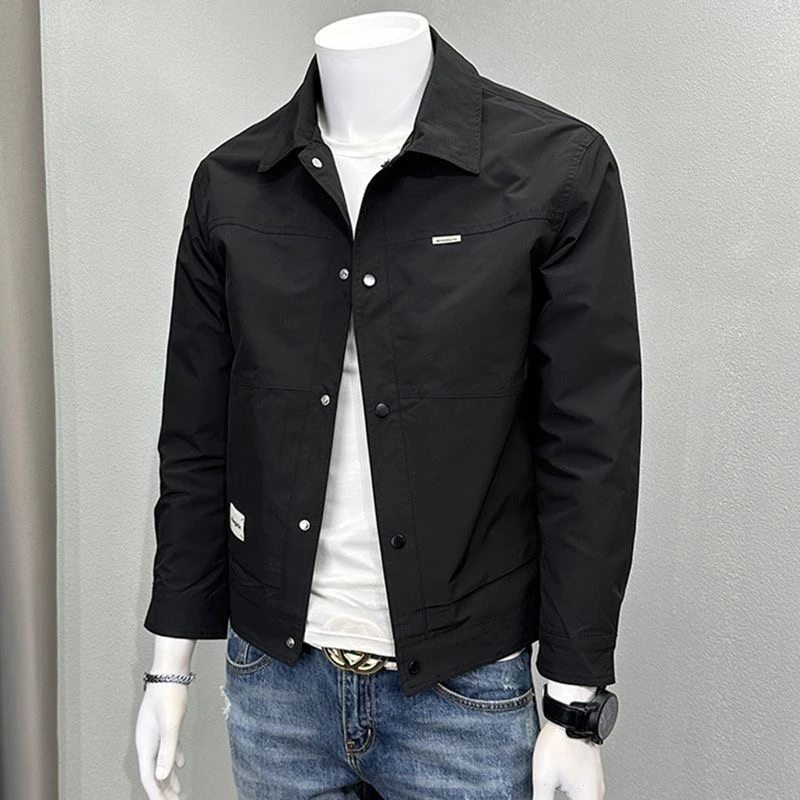 

Мужская куртка с воротником Sli ort, весенне-осенняя модная повседневная универсальная верхняя одежда, длинное пальто из дышащего полиэстера