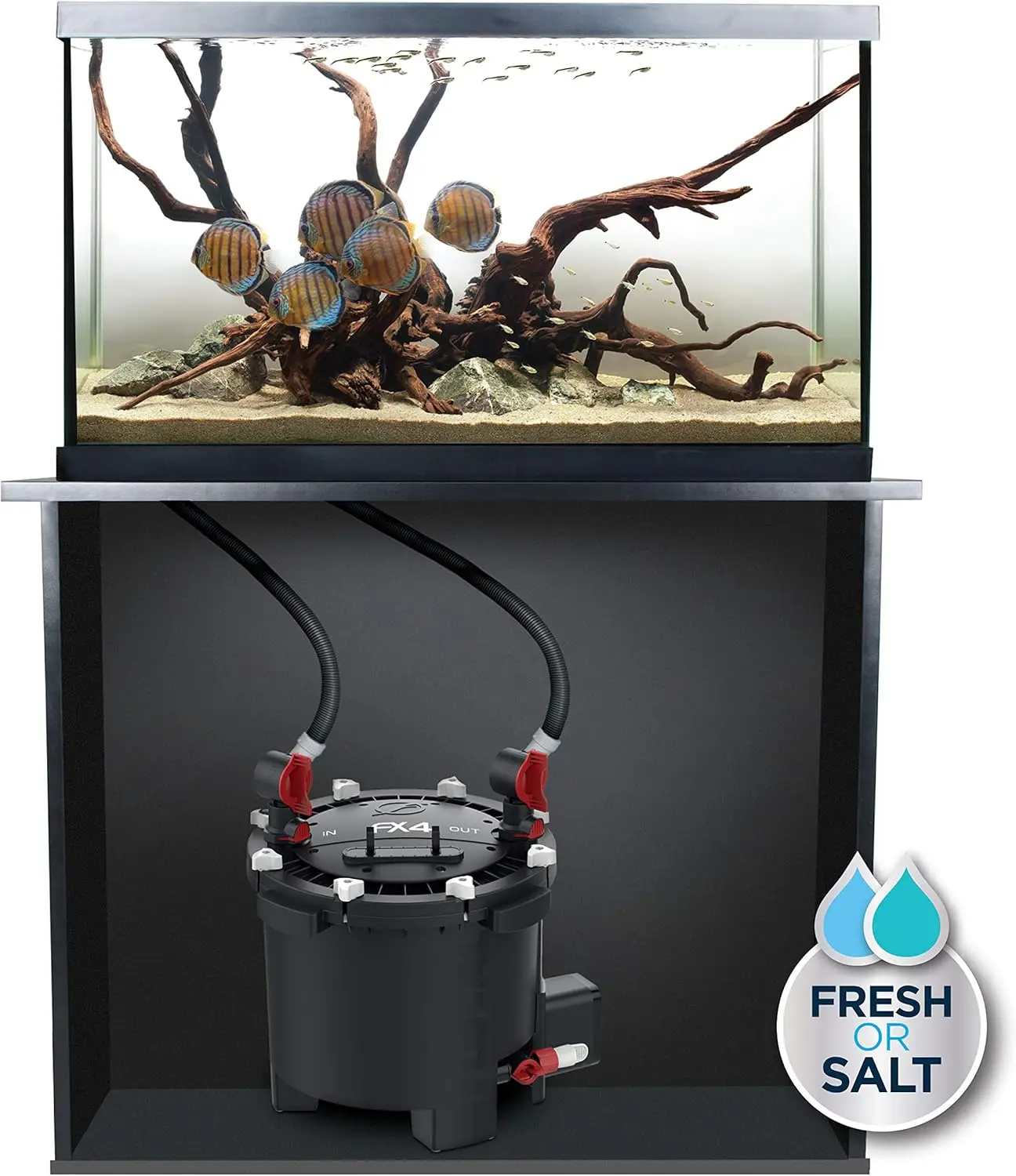 

FX4 High Performance Canister Aquarium Filter , Built-In Powered Water Change System