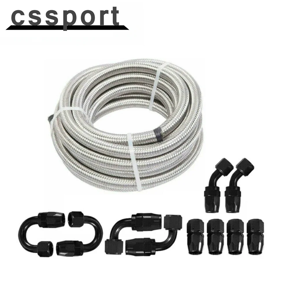 

CPE Nylon Braided Fuel Line with 10PCS 6AN AN8 Fittings Hose End Kit