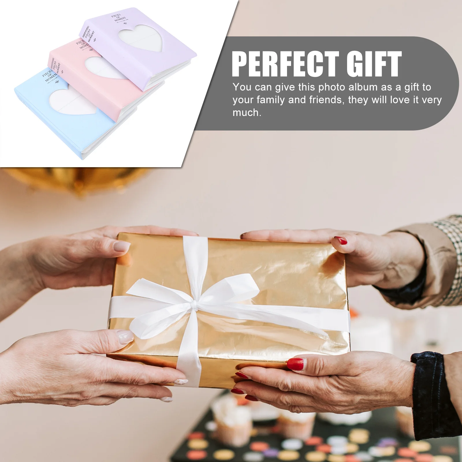 

3Pcs Heart Shape Photo Album Hollow-Out Storage Book Perfect for Photos Cards Tickets Collection Photograph Insert Album