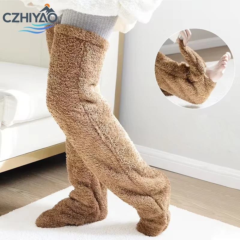 جوارب أرضية نسائية من CZHIYAO، ارتفاع الركبة، قطيفة للغاية لتدفئة الساق، عازلة للغاية، أرضيات باردة، لكبار السن والأقدام #1