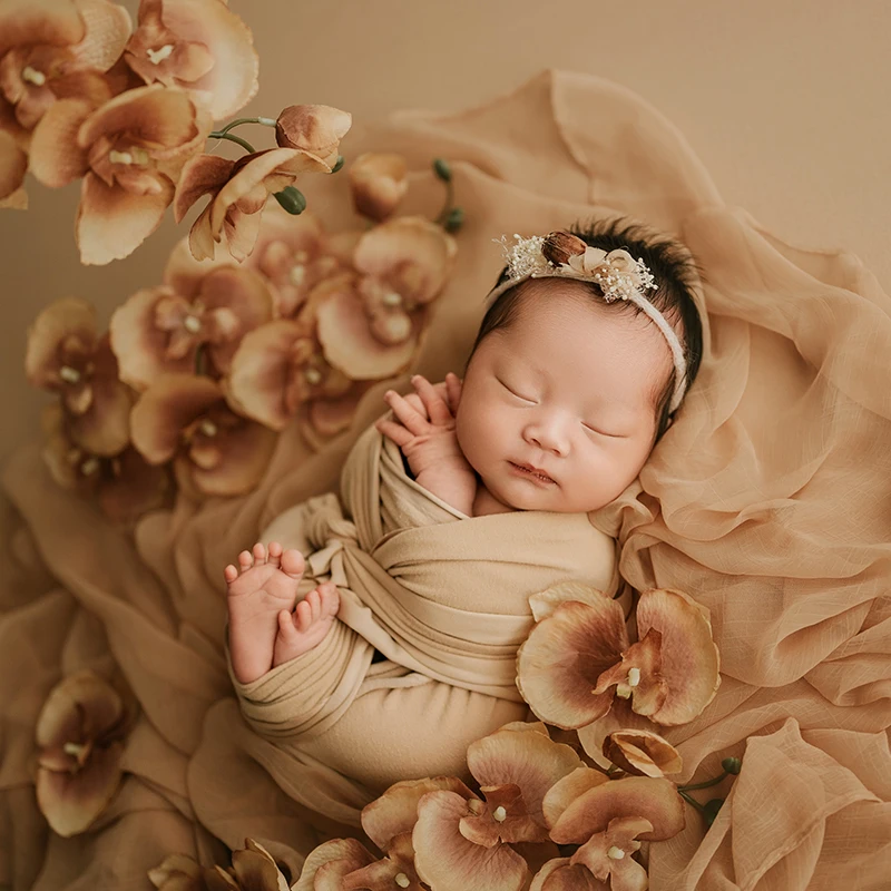 Accessoires de photographie pour bébé de 0 à 1 mois, toile de fond en maille pour bébé, décoration de prise de vue, nouveau-né, accessoires de studio rond commandés