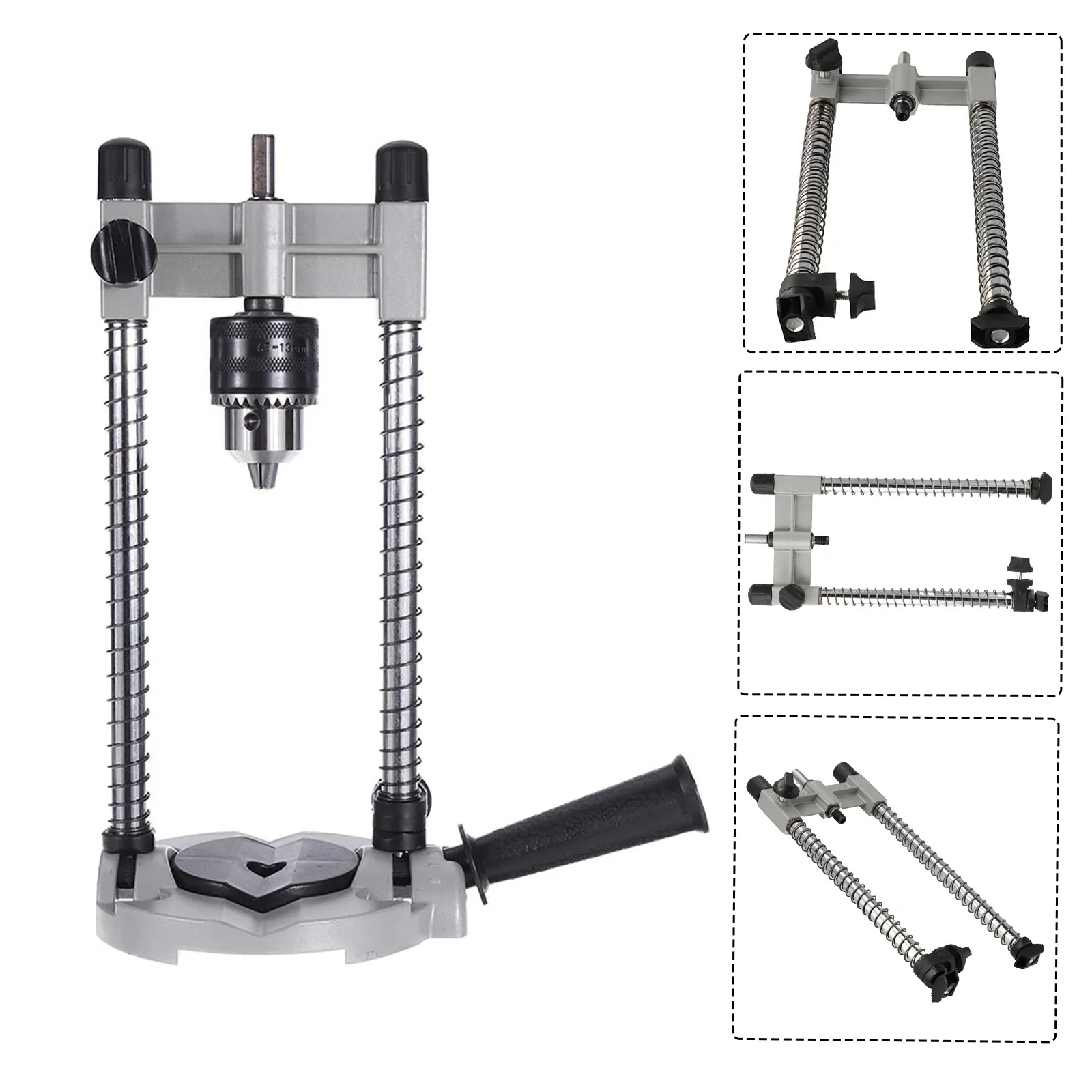 Precision Drill Holder Pipe Drill Holder Stand Drilling Guide With Adjustable Angle And Removeable Handle For Electric Drills