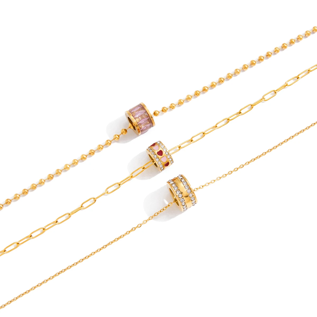 سلسلة معدنية من الفولاذ المقاوم للصدأ مقاومة للماء من يوري، إكسسوارات قلادة ذات ياقة لامعة رائعة #1