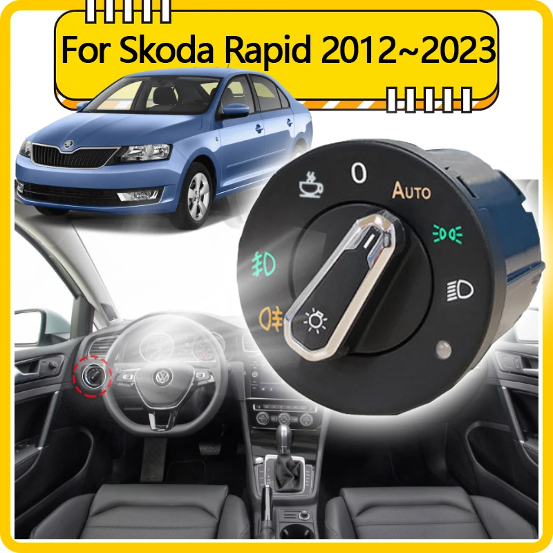 Dla Skoda Rapid NH3 NH1 Volkswagen Polo 2012 ~ 2023 reflektor przełącznik automatyczny automatyczne światło ulepszenia akcesoriów samochodowych