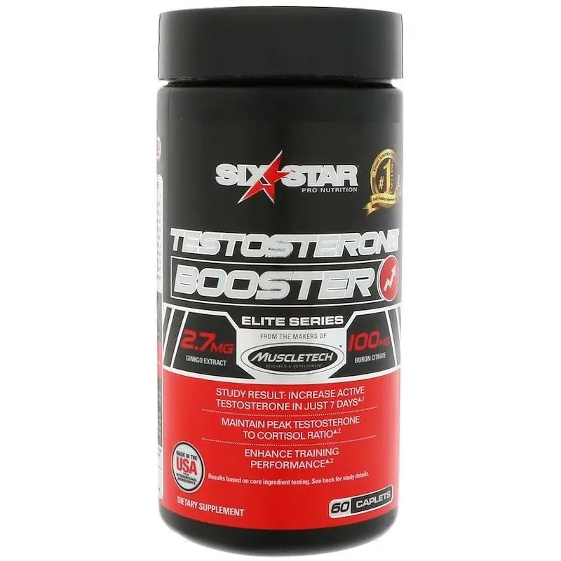 SIX STAR Testosterone Booster 60 Caps Muscletech Six Star Pro Nutrition Test Elite Series