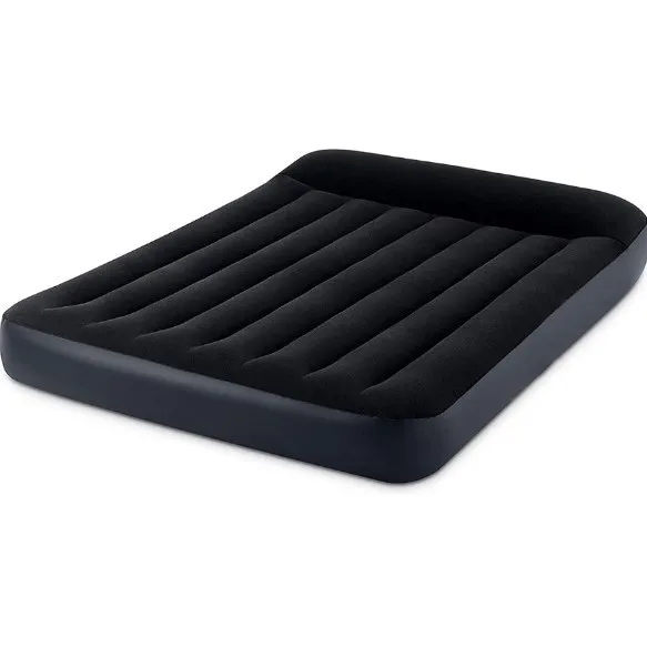 Customized with Pillow Straight-Pull Belt Design Foldable Portable Flocking Material Air Bed for Outdoor Camping
