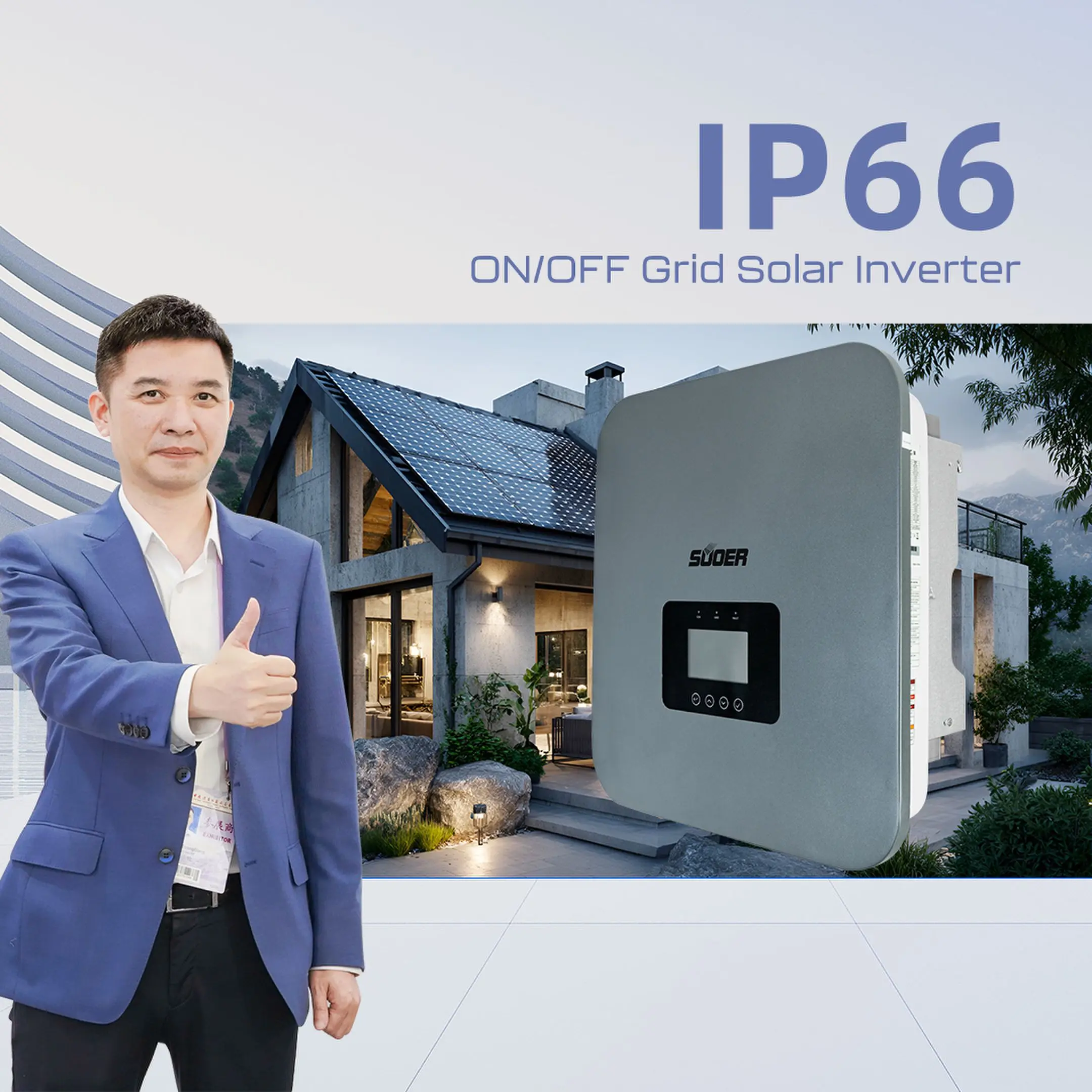 

TLF Suoer SUN-6KW IP66 Hybrid Solar Inverter 60Hz Single Phase with ON/OFF Grid & MPPT Dual AC Sine Wave Inverter