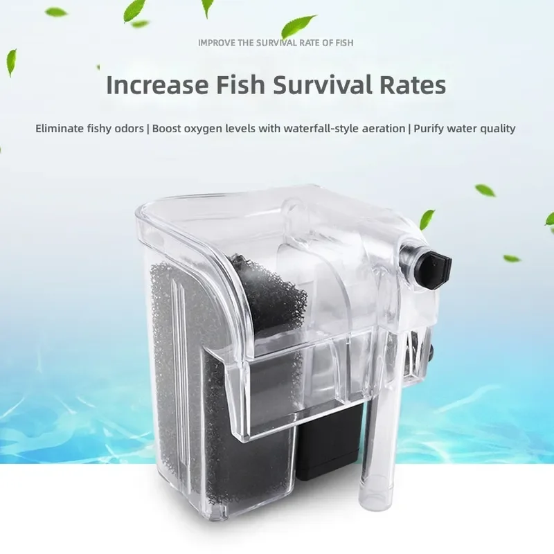 for 110V EU US Standard Thin External Filter Fish Tank Aquarium Waterfall Filter Pump Hanging Wall Mount Water