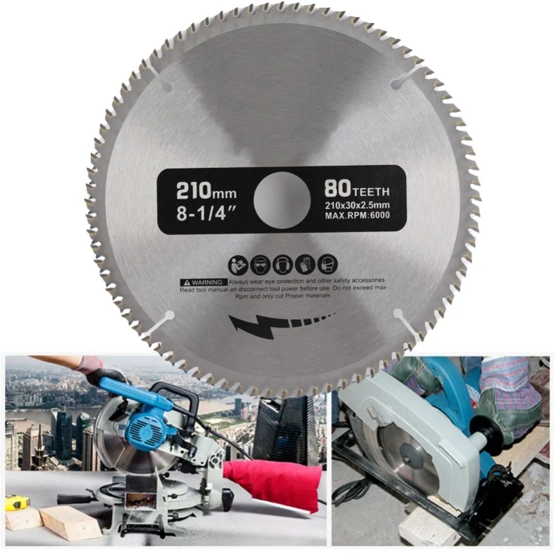 

Диаметр циркулярной пилы 210 мм, 80 зубьев, диаметр 30 мм, с 3 уплотнительными кольцами