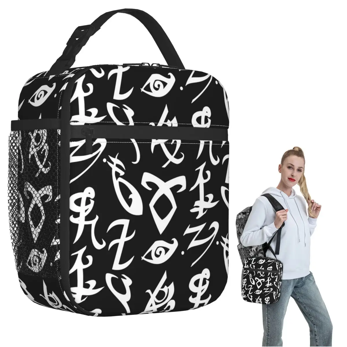 Shadowhunters, Shadowhunters Runes, Mortal Instruments Insulated Lunch Bag Women Kids Portable Food Boxes Thermal Lunch Box Tote
