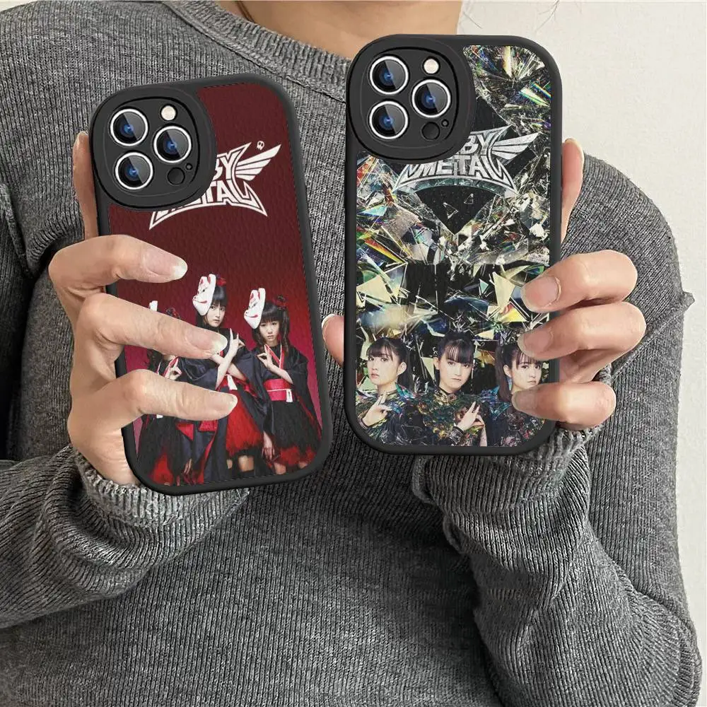 

Japanese B-BABYMETAL Band Phone Case For IPhone 16 15 14 13 12 11 Pro Max Plus Leather Shockproof Cover