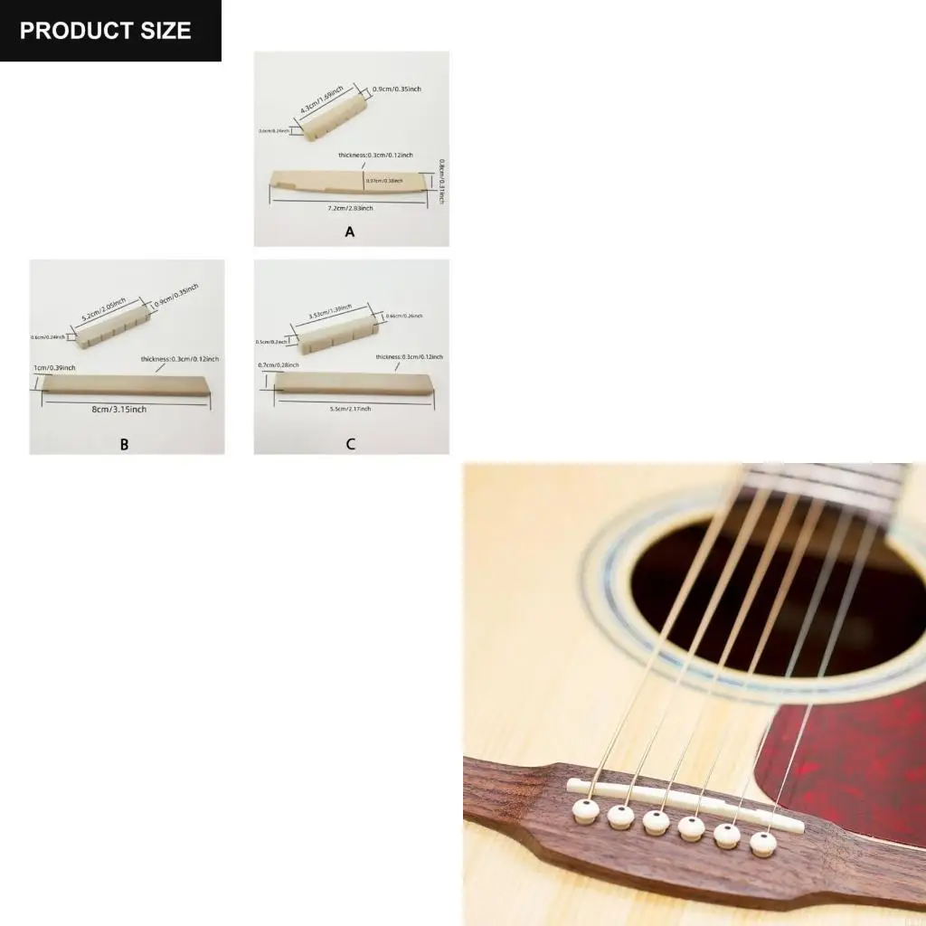 

Traditional Acoustic Guitar Saddles and Nut Set Guitar Bridge Component