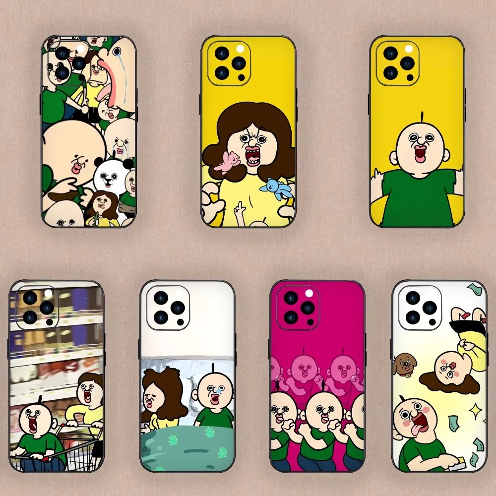 Anime Kawaii Bangbang Phone Case For Samsung S24 S23 S22 S21 S20 Plus Ultre Note S20 FE Black Case