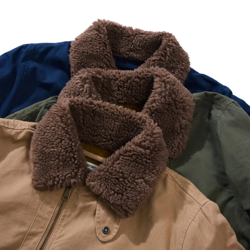 

Тяжелая американская рабочая одежда в стиле ретро и зимняя хлопковая одежда, бархатная теплая мужская куртка с воротником-черепахой, толстая куртка