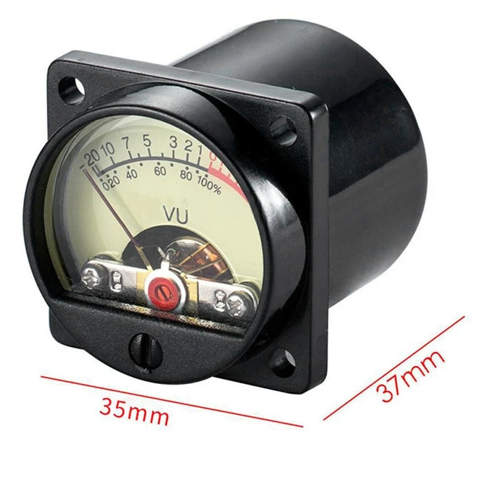 AA83 VU Level Meter TR-35 500 VU Meter Panel Mechanical Pointer Type Audio Level Meter White LED 2.8-3.8V 20MA