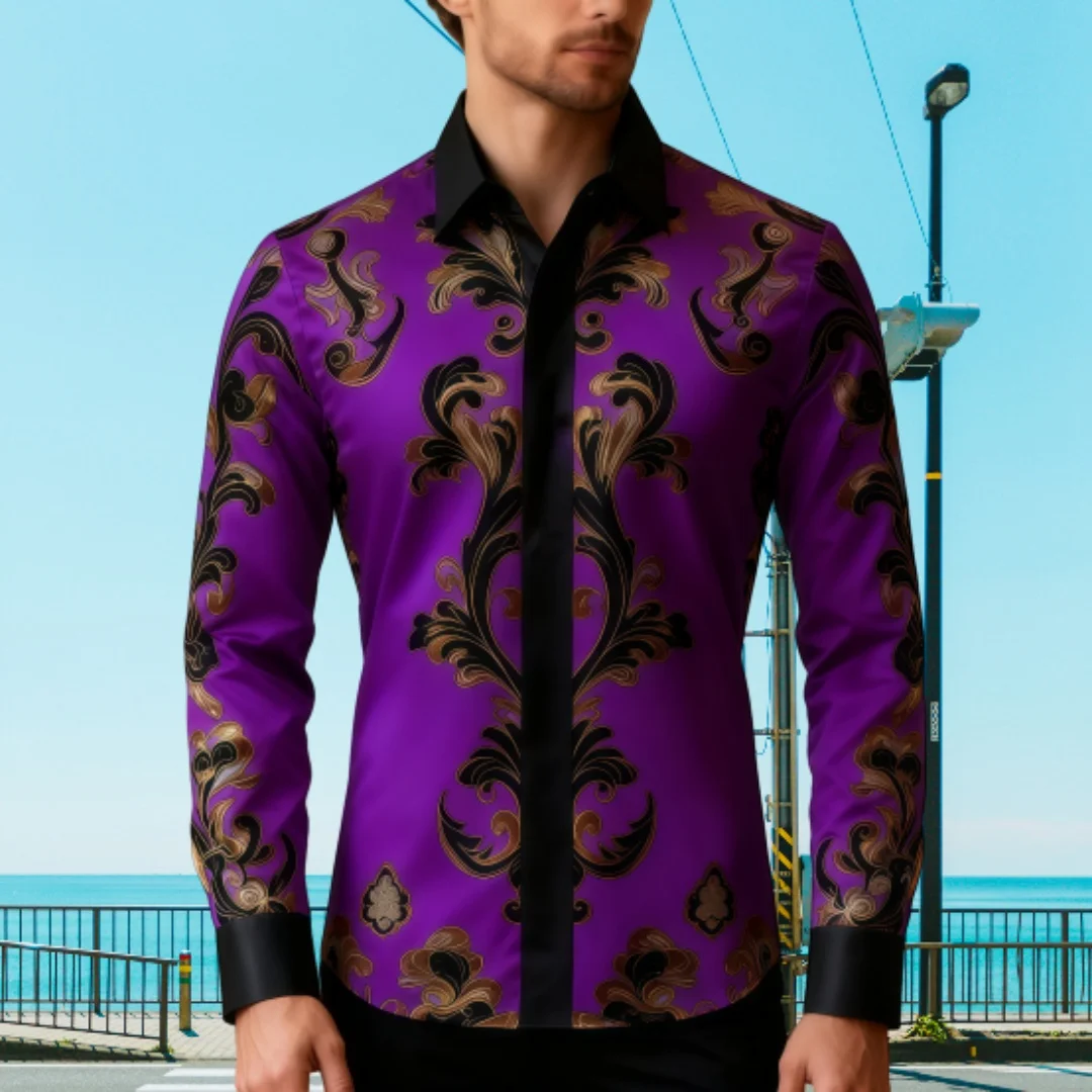 Camisa informal de manga larga con solapa para hombre, camisa holgada y cómoda con estampado 3D, talla grande 6XL, entrega rápid