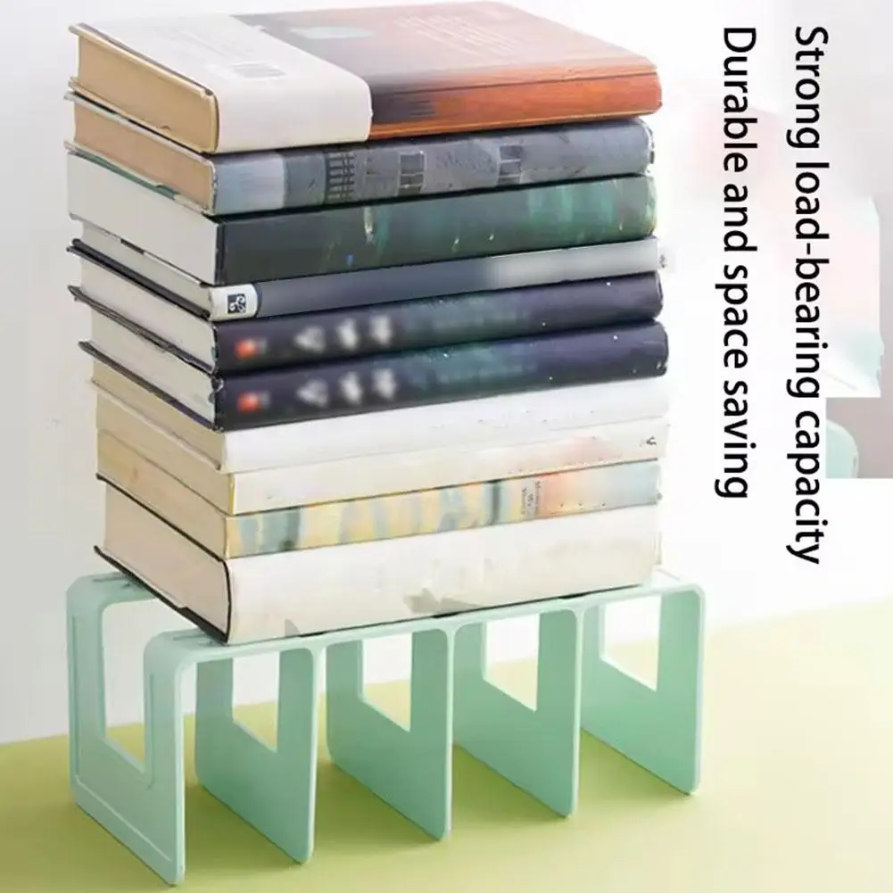 Book stand 4 Vertical Compartments Plastic File Sorter Rack Desk Bookend Storage Organizer Office Desktop File Organizer
