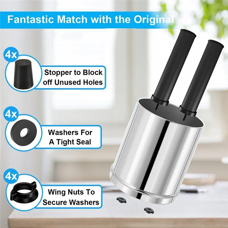 A01F-For Berkey Water Filter System Replacement Kit-4 Nuts, Wing 4 Washers & 4 Silicone O-ring Plugs