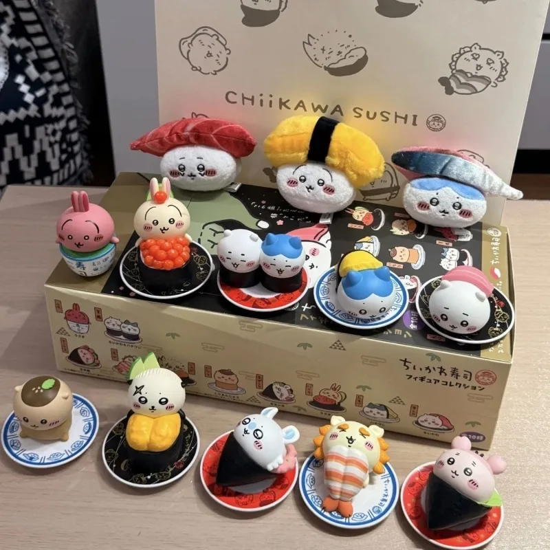 

Коллекционные фигурки Chiikawa: серия «Суши» – модные и забавные сюрпризы в закрытых коробках, милые настольные украшения, аниме-игрушки, подарки для любителей сладкого
