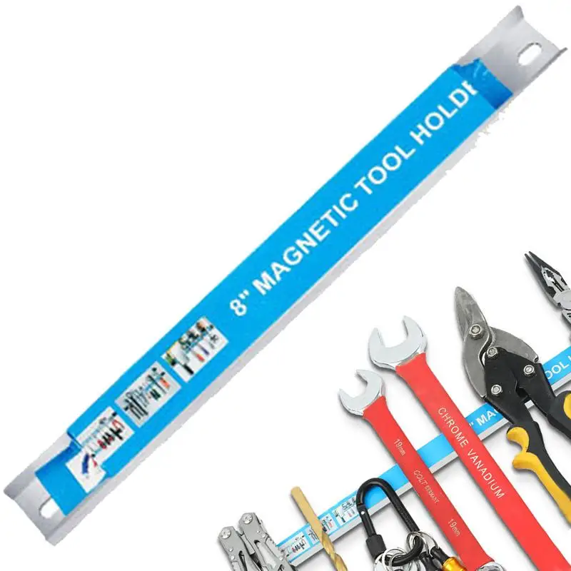 Portautensili magnetico Barra degli attrezzi resistente Salvaspazio Portautensili in metallo per officina Garage Casa 8,12,18,20 pollici