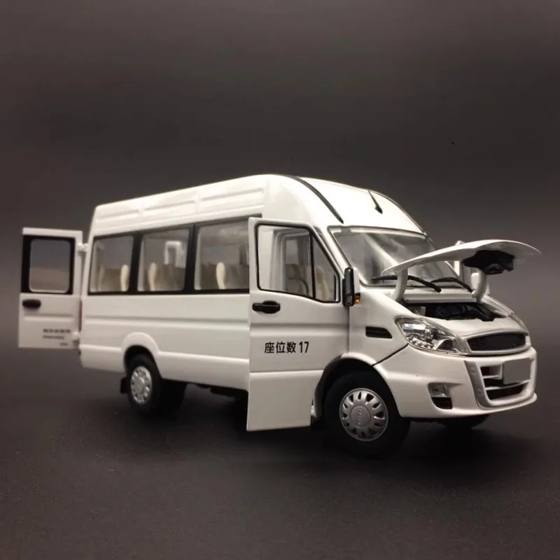 Diecast Original 1:24 Scale New Large Business Bus Alloy Boutique Model Gift Simulation Collection Vehicle Gift Toy