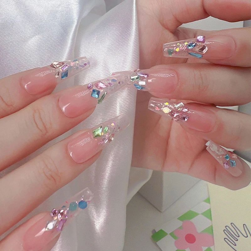 50pcs Nail Mini Glass Charming Sparkling Crystal Rhinestones Collection Mixed Color Luxury Manicure Decorations Accessories