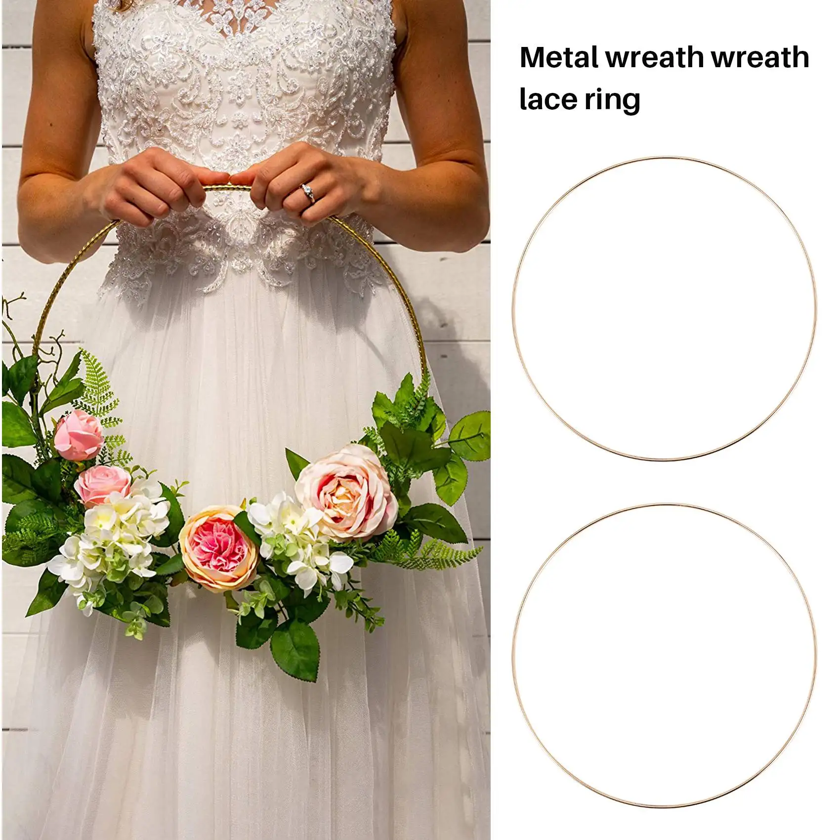 BOFO 10 Pack 10 Inch Metal Floral Hoop Wreath Gold Hoop Rings For DIY Wreath, Dream Catcher And Wall Hanging Crafts
