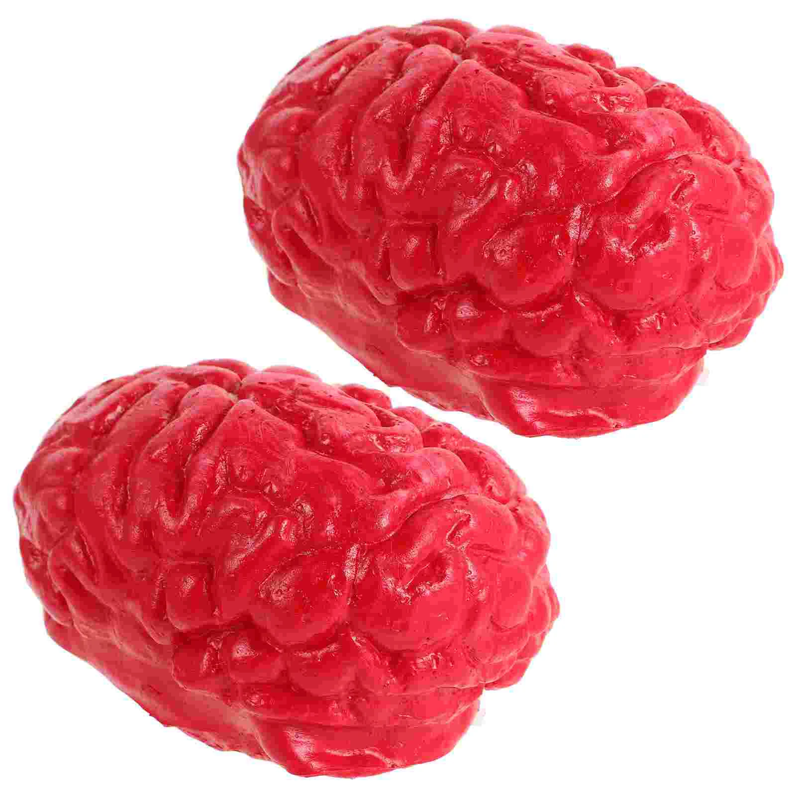 

2 Pcs Simulation of Human Organs Brains Gift Halloween Props April Emulsion Fake Office Body