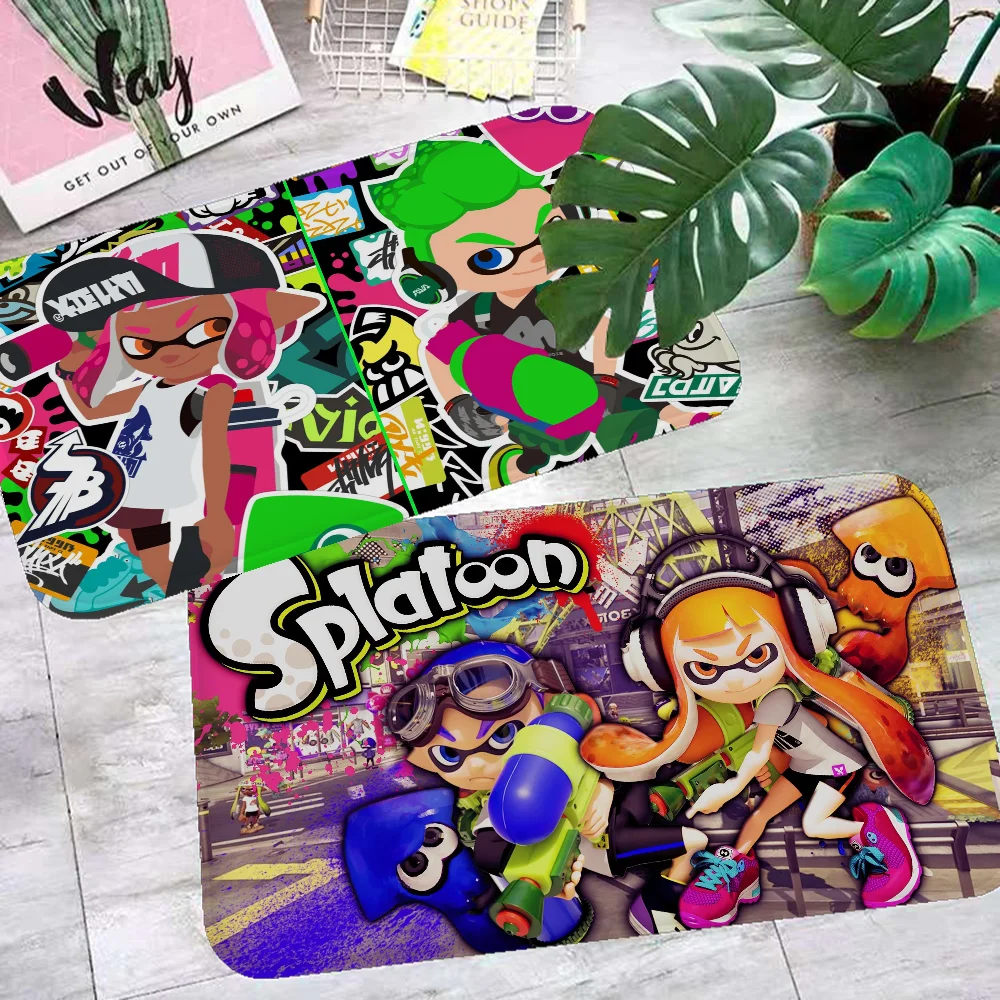 S-Splatoon Bathroom Mat INS Style Soft Bedroom Floor House Laundry Room Mat Anti-skid Welcome Doormat