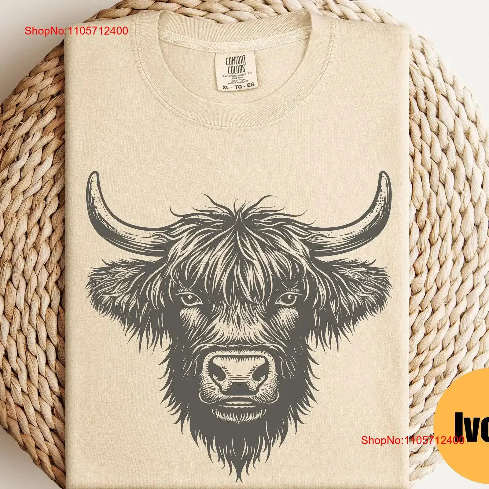 Highland Cow T Shirt Rodeo Animal Lover Farmer For Mom Cute SweaT vintage Washed Breathable Casual Slightly Unisex Comfortable
