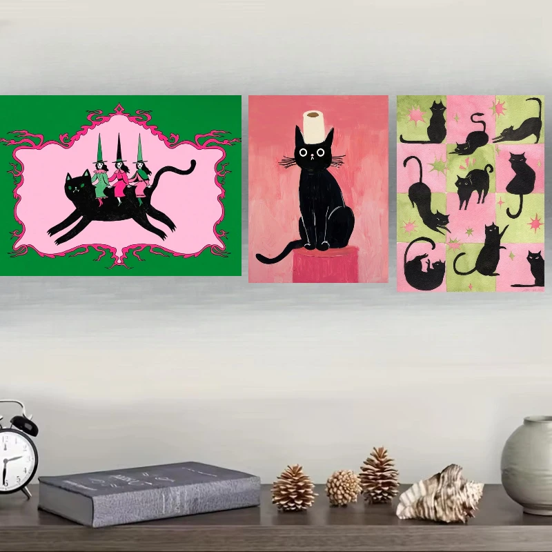 Funny Black Cat Quirky Witch Jigsaw Puzzles 500/1000/1200/2000PCS Wall Decor for Living Room Bedroom Perfect Gift
