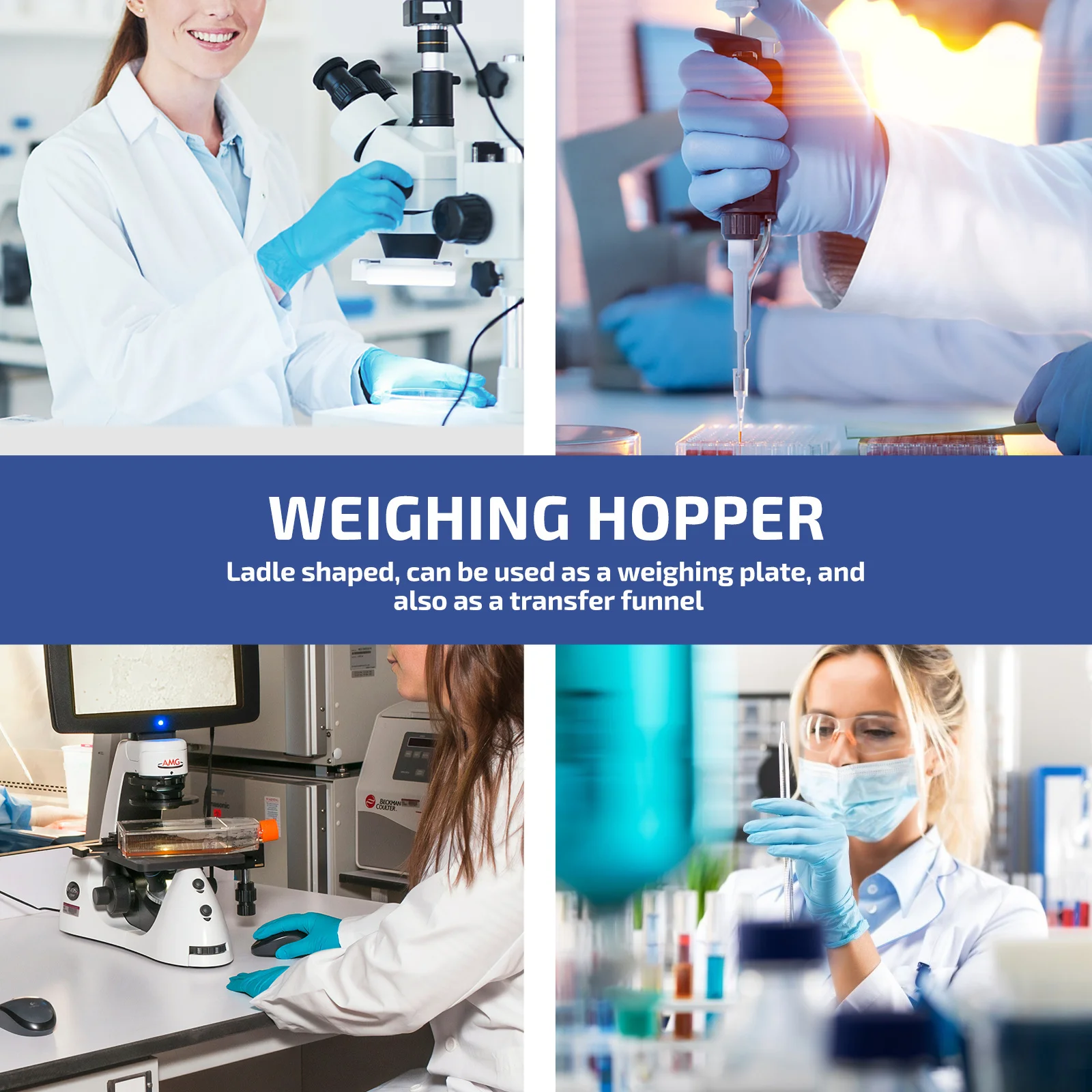 

2Pcs Borosilicate Glass Weighing Bottle Funnel Set Transparent Round Laboratory Funnel for Accurate Sample Transfer