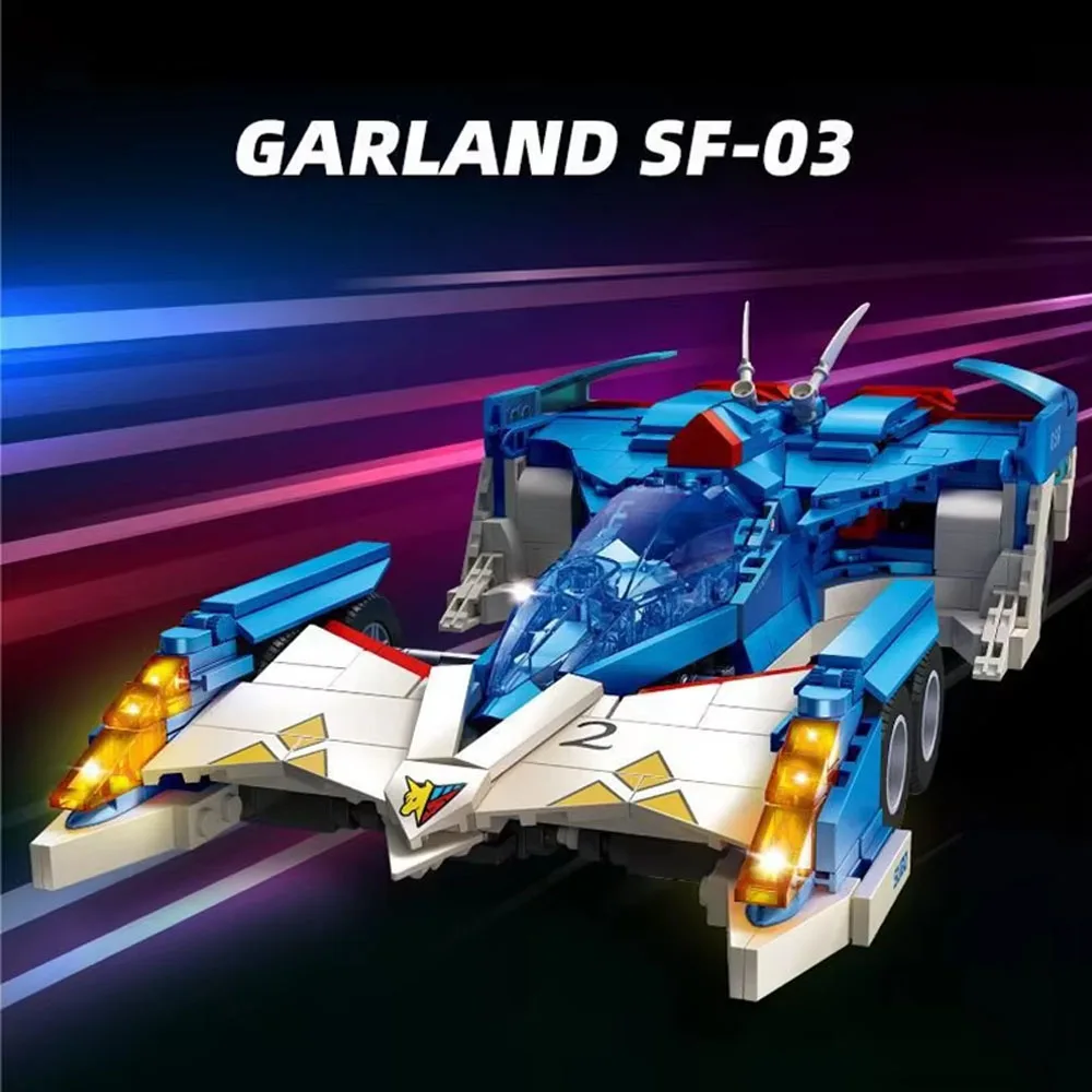 

In stock Technical Anime Sprot car moc Building Block Future GPX Cyber Garland SF-03 Formula One model gifts Christmas 596pcs
