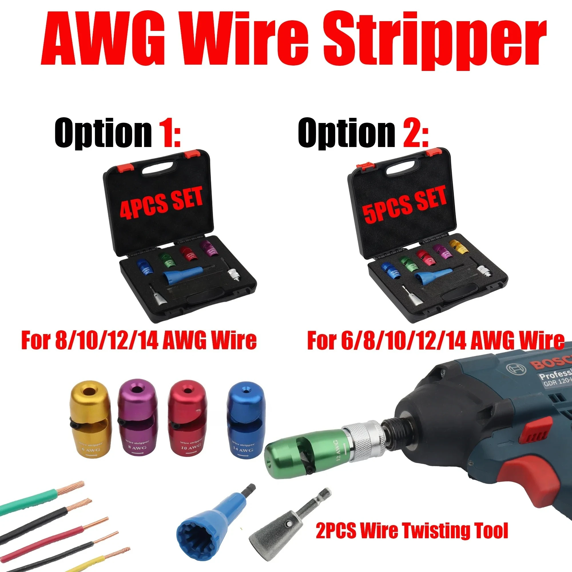تستخدم أداة تعرية الأسلاك AWG على آلة الحفر الكهربائية 2024 أدوات جديدة وساخنة #5