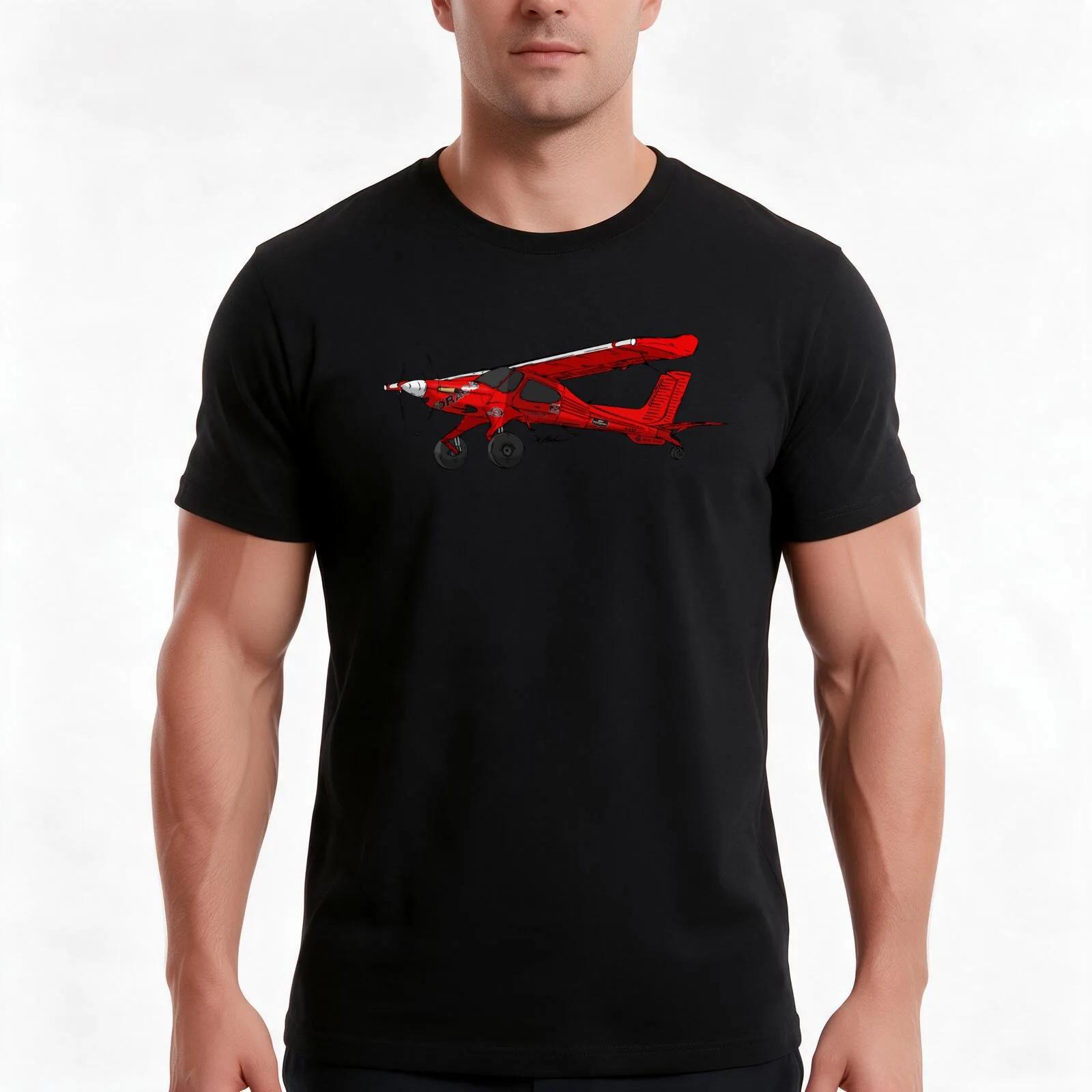 Draco Wilga Bush Plane T-Shirt, Summer Casual Cotton Tee, Oversized Streetwear Tops, Vintage Graphic Print, Unisex Men Women