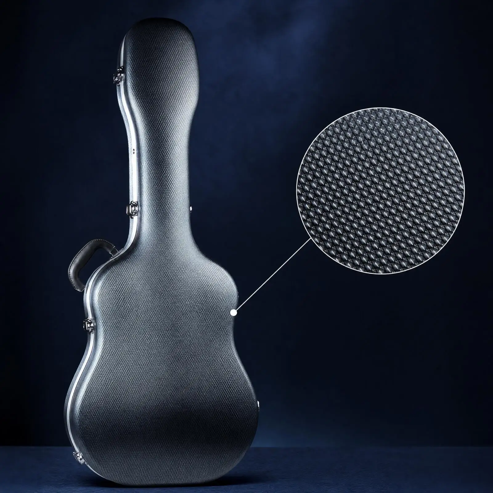 Rigid ABS Guitar Case for Classical Guitar 39 Inch with Soft Lining and Comfortable Carry Handle
