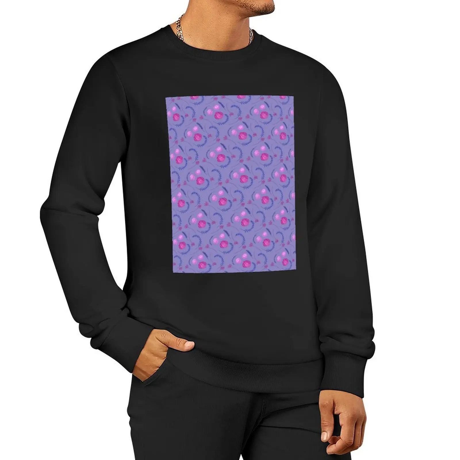 Seamless floral, floral pattern, roses, lavender. Pullover Hoodie tracksuits new in hoodies & sweatshirts