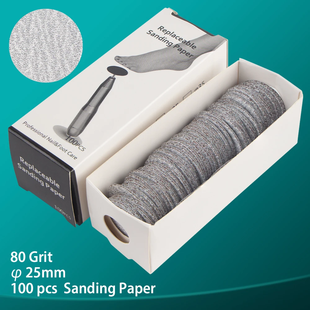 FILI 25 mm austauschbares Schleifpapier für Pediküre, Scheibenfuß, abgestorbene Haut, Nagelhaut, Hornhautentfernung, professionelle Fußraspelfeilen – Detail 6