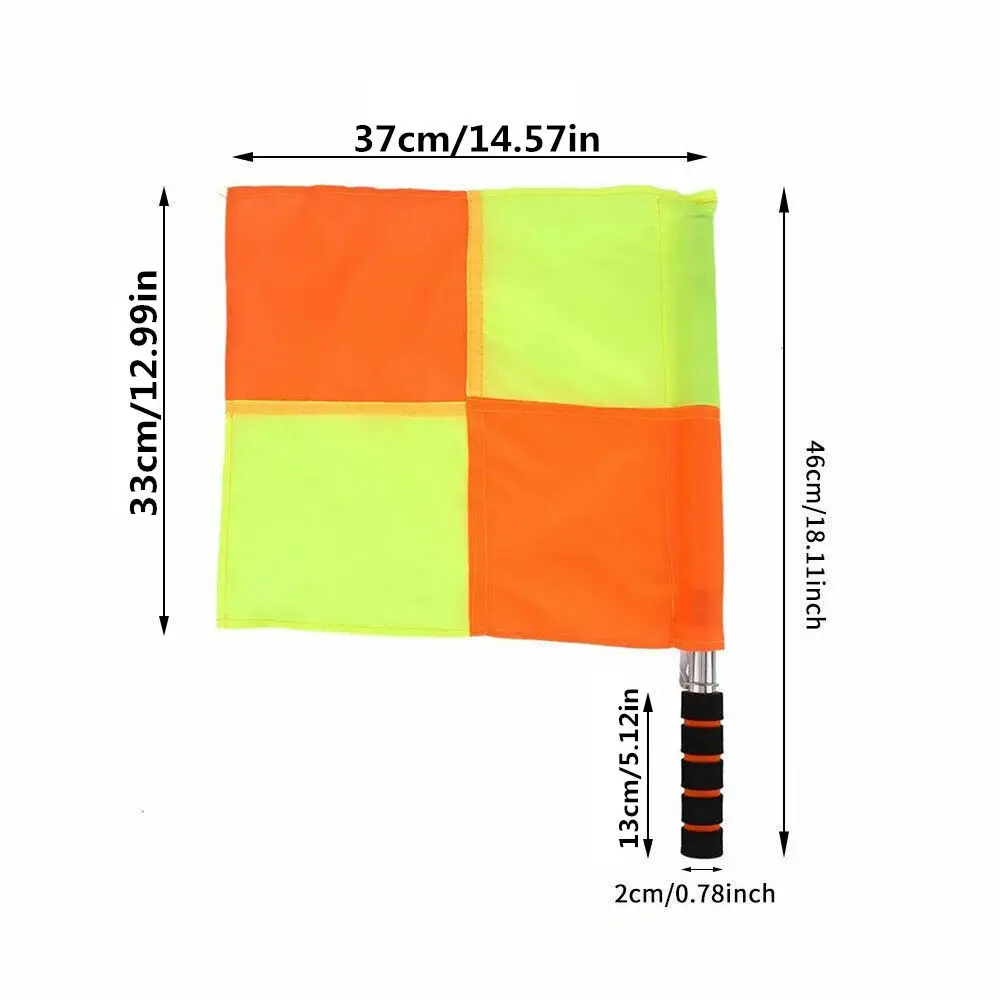 2Pcs Football Training Flags Deluxe Referee Flags Set Football Rugby Hockey Training Referee Flags Sporting Goods