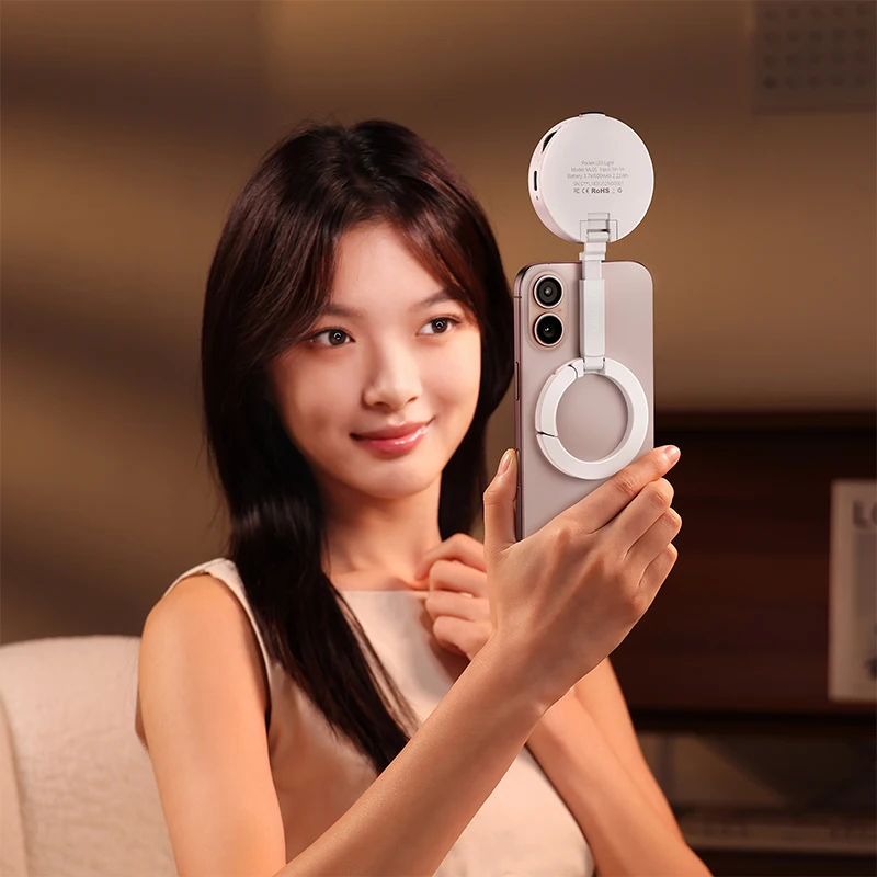 ulanzi-ml05-maglock-フィルライト-2500-9000k-両面マグネット式スマホグリップリング型ソフトライト-フードレビュー-ライブ配信-ブイログ用