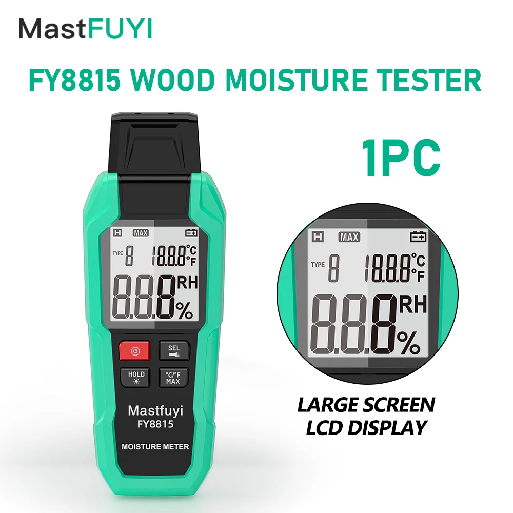 

MASTFUYI Digital Wood Moisture Meter Professional Timber Damp Tester Handheld Hygrometer Lumber Detector With Large LCD Display
