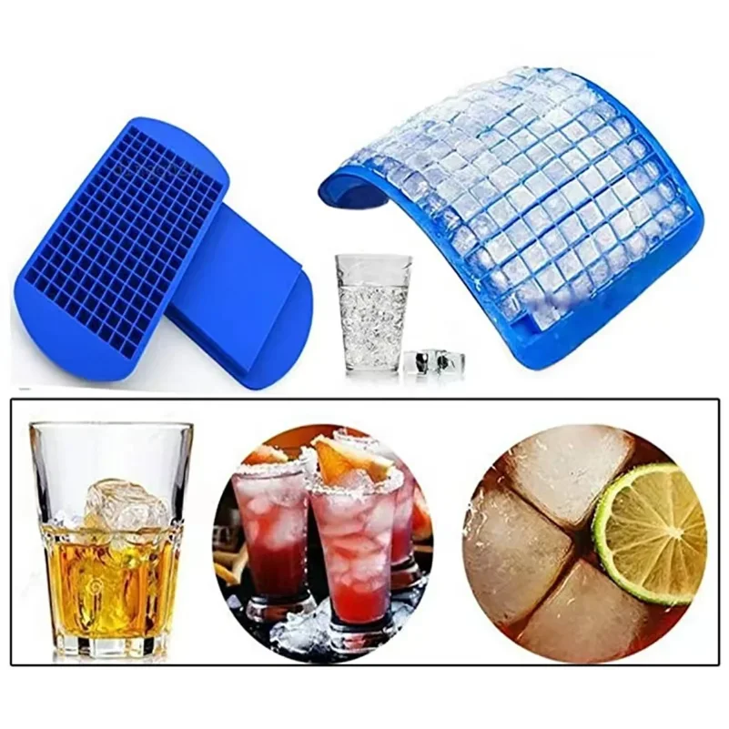 1 Piece Silicone Mini Ice Tray, 160 Ice Cube Molds, 1cm Small Ice Cubes, Summer Home Ice Tray Mold