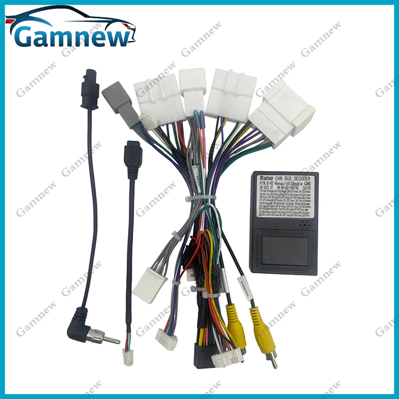 Car 16pin Wiring Harness Adapter Canbus Box Decoder Android Radio Power Cable For Renault Captur Duster Clio4 Logan Sandero