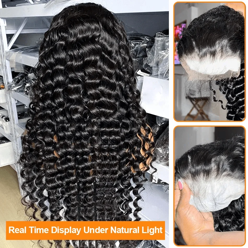 30 Inch 40 Inch 200% Density 13x4 13x6 Deep Wave Human Hair Wig Wet And Wavy Front Lace Wig Human Hair For Women With Baby Hair